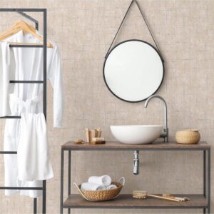 Tapet Vinil Superlavabil, Model Abstract, Bej, UV, Antibacterian, Ignifug, Rolă 10.6 mp