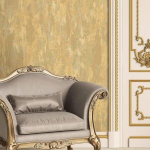 Tapet Vinil Superlavabil, Model Abstract, Auriu, UV, Antibacterian, Ignifug, Rolă 10.6 mp