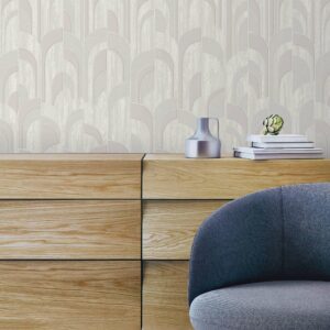 Tapet Vinil Superlavabil, tratat UV, Antibacterian, Ignifug, model Abstract, gri deschis, rola - 1.06m x 10m = 10.6mp