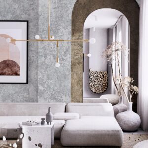 Tapet Vinil Superlavabil, tratat UV, Antibacterian, Ignifug, model Beton, gri deschis, rola – 1.06m x 10m = 10.6mp