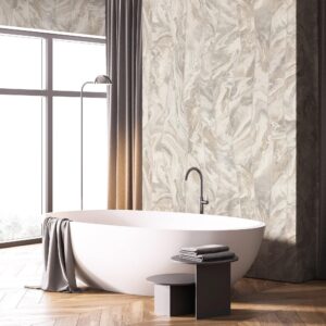 Tapet Vinil Superlavabil, Model Marmura, Gri, UV, Antibacterian, Ignifug, Rolă 10.6 mp