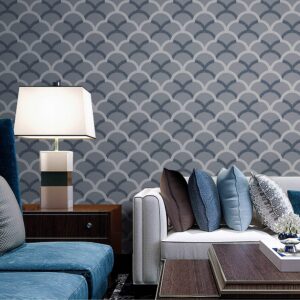 Tapet Vinil Superlavabil, Model Ornament, Gri-Argintiu, UV, Antibacterian, Ignifug, Rolă 10.6 mp