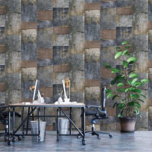 Tapet Vinil Superlavabil, tratat UV, Antibacterian, Ignifug, model Vintage, bronz, rola - 1.06m x 10m = 10.6mp