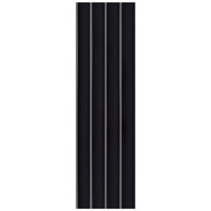 Riflaj Decorativ Acustic (PVC), Negru Perlat - 12 x 280 x 1.2 cm
