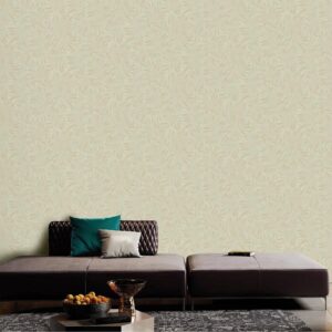 Tapet Vinil Superlavabil, Model Frunze Tropicale, Cem deschis Perlat, UV, Antibacterian, Ignifug, Rolă 10.6 mp