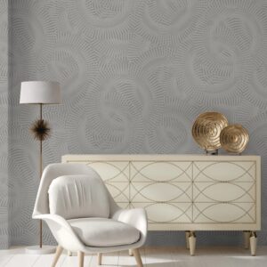 Tapet Vinil Superlavabil, Model Geometric, Gri Inchis, UV, Antibacterian, Ignifug, Rolă 10.6 mp