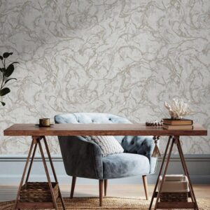 Tapet Vinil Superlavabil, Model Marmura, Gri Dungi Aurii, UV, Antibacterian, Ignifug, Rolă 10.6 mp