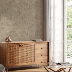 Tapet Vinil Superlavabil 3D, Model Stucco, Crem Inchis, UV, Antibacterian, Ignifug, Rolă 10.6 mp