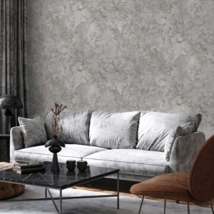 Tapet Vinil Superlavabil, Model Stucco, Gri, UV, Antibacterian, Ignifug, Rolă 10.6 mp