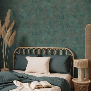 Tapet Vinil Superlavabil 3D, Model Stucco, Albastru-Verde, UV, Antibacterian, Ignifug, Rolă 10.6 mp