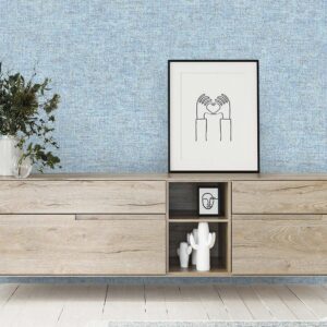 PROMO 1+1, Tapet Vinil Superlavabil, Model Tesatura, Bleu, UV, Antibacterian, Ignifug, Rolă 10.6 mp