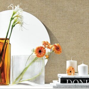 PROMO 1+1, Tapet Vinil Superlavabil, Model Tesatura, Maro deschis, UV, Antibacterian, Ignifug, Rolă 10.6 mp