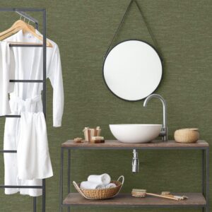 PROMO 1+1, Tapet Vinil Superlavabil, tratat UV, Antibacterian, Ignifug, model Tesatura, verde, rola 10.6mp