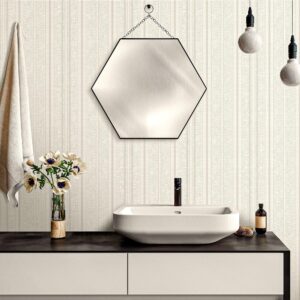 Tapet Vinil Superlavabil, Model Contemporan, Alb-Argintiu, UV, Antibacterian, Ignifug, Rola 10.6 mp